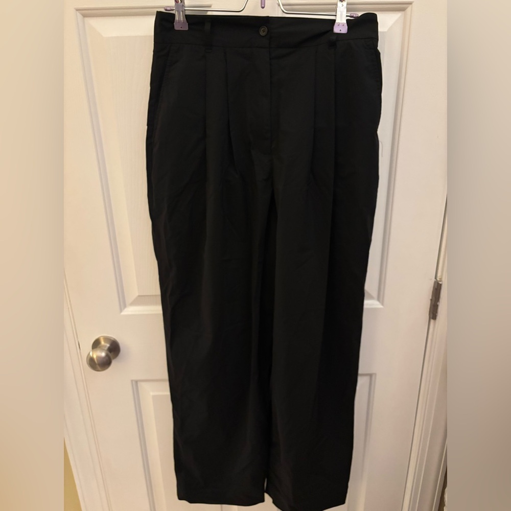 Reformation Black Wide-Leg Trousers Size 0